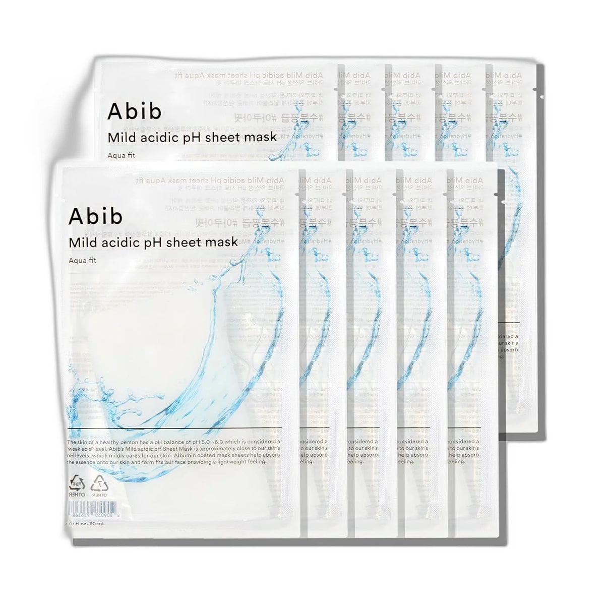 Abib Mild Acidic pH Sheet Mask Heartleaf Fit 30ml X 10pcs