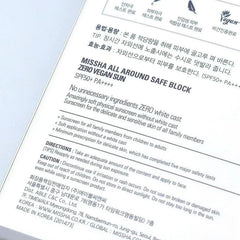 MISSHA All-Around Safe Block Zero Vegan Sun SPF50+ PA++++ 50ml