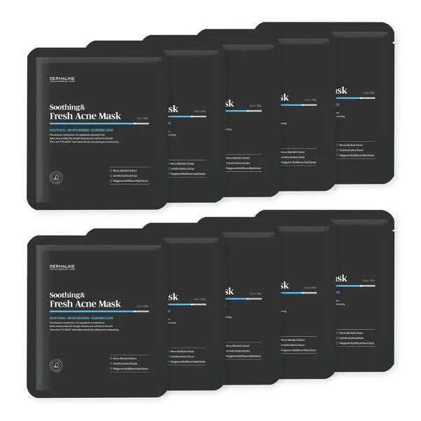 DERMALINE Soothing & Refresh Acne Mask Pack Set 32g X 10ea