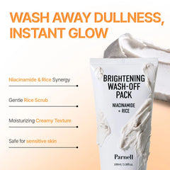 Parnell Niacinamide Rice Brightening Wash Off Pack 100ml