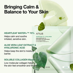 ANUA Heartleaf 70 Soothing Collagen Mask 38g X 4ea